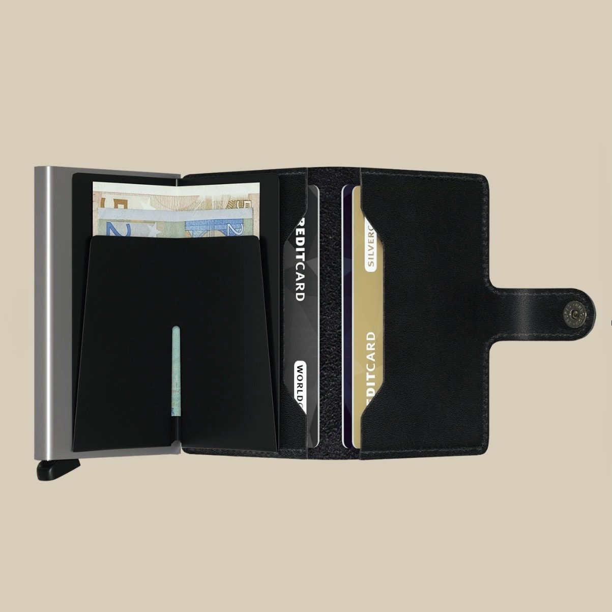 SECRID MINI WALLET ORIGINAL ΜΑΥΡΟ ΑΣΗΜΙ / ΚΑΡΤΟΘΗΚΗ ΠΙΣΤΩΤΙΚΩΝ ΚΑΡΤΩΝ - Image 2