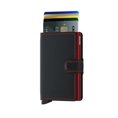 SECRID MINI WALLET MATTE ΜΑΥΡΟ ΚΟΚΚΙΝΟ / ΚΑΡΤΟΘΗΚΗ ΠΙΣΤΩΤΙΚΩΝ ΚΑΡΤΩΝ