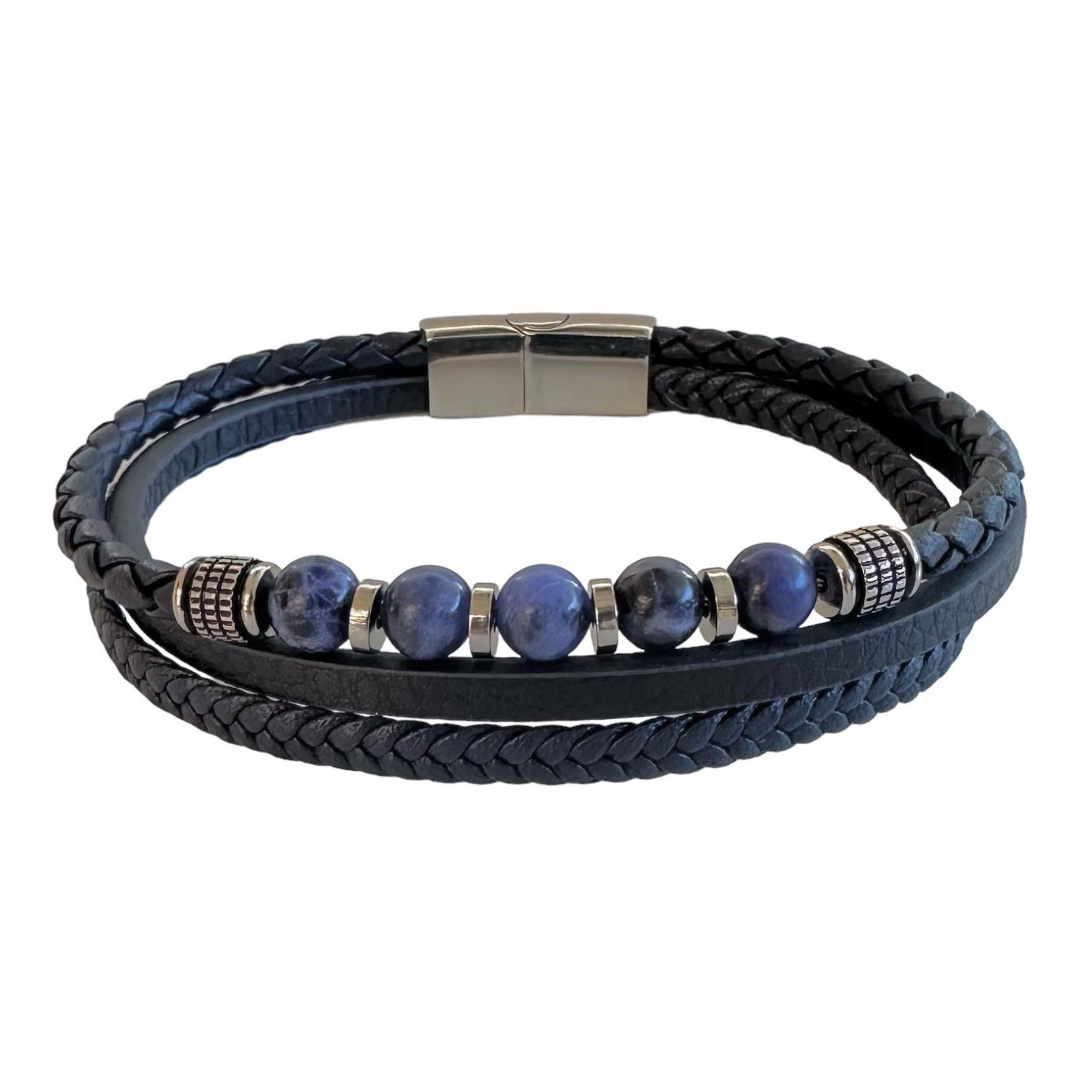 BLUE LEATHER & STONES