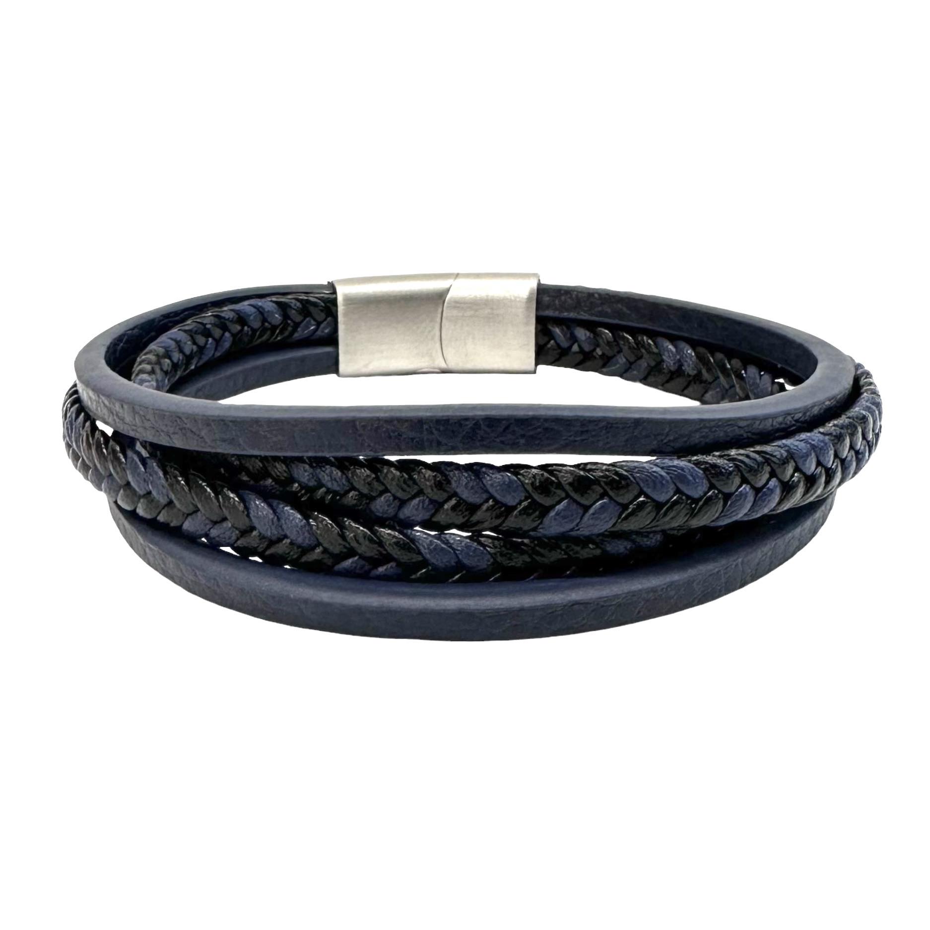 LEATHER BLUE & BLACK
