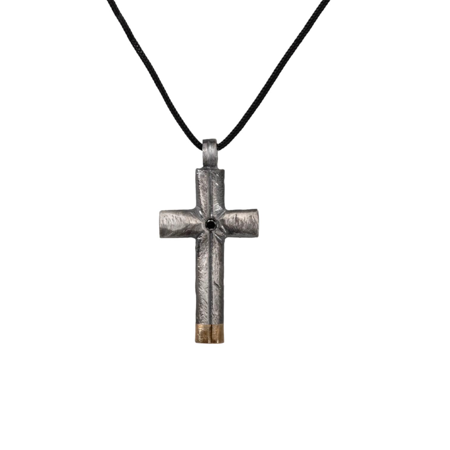 CROSS & BLACK DIAMOND & GOLD K14