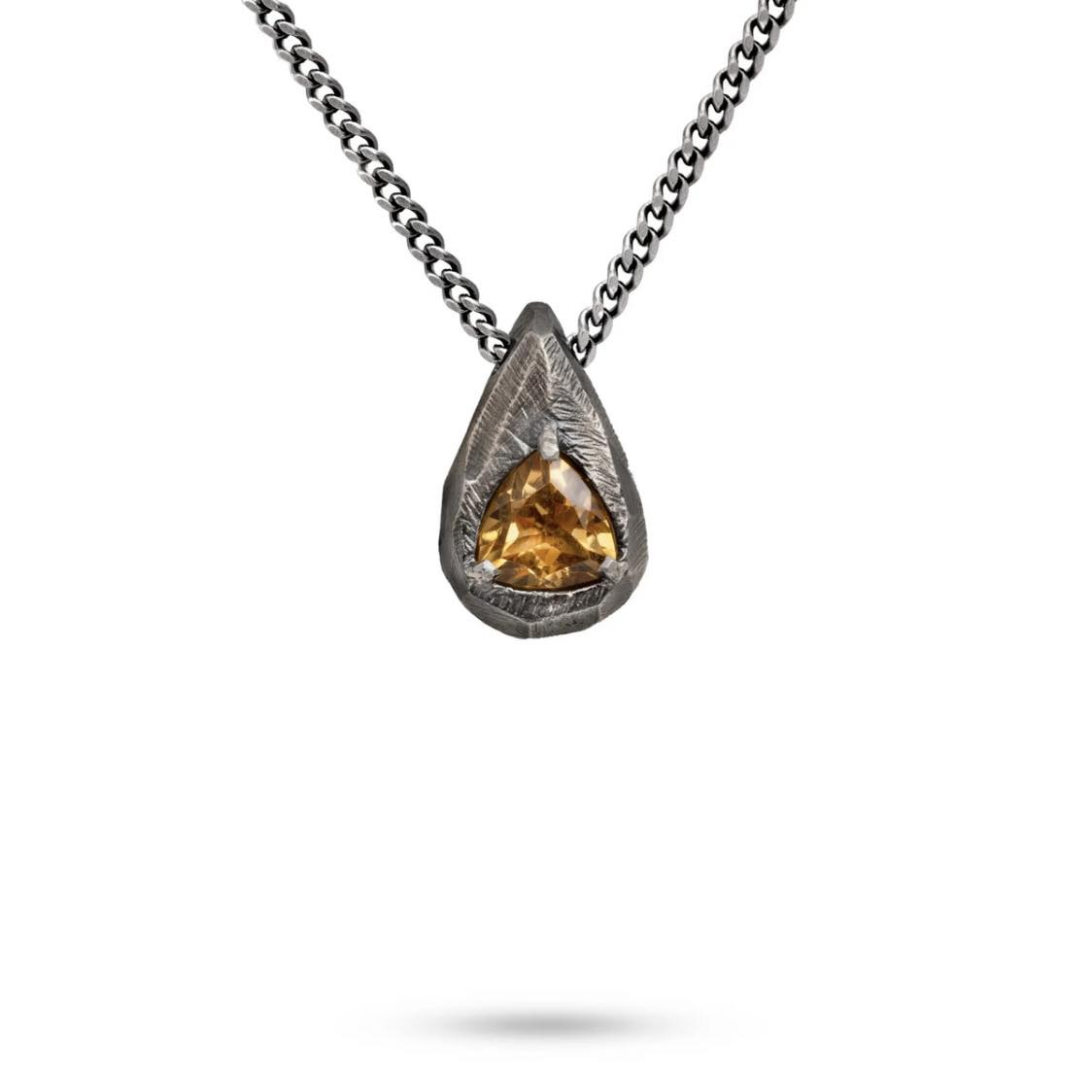 CHAIN & CITRINE DROP
