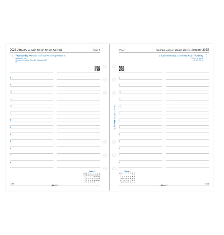 Ανταλλακτικό Ημερολόγιο / ΓΙΑ A5 ORGANISER / ημέρα ανα σελίδα 2025 - Image 4