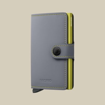 SECRID MINI WALLET MATTE GREY&LIME / ΚΑΡΤΟΘΗΚΗ ΠΙΣΤΩΤΙΚΩΝ ΚΑΡΤΩΝ