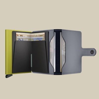SECRID MINI WALLET MATTE GREY&LIME / ΚΑΡΤΟΘΗΚΗ ΠΙΣΤΩΤΙΚΩΝ ΚΑΡΤΩΝ