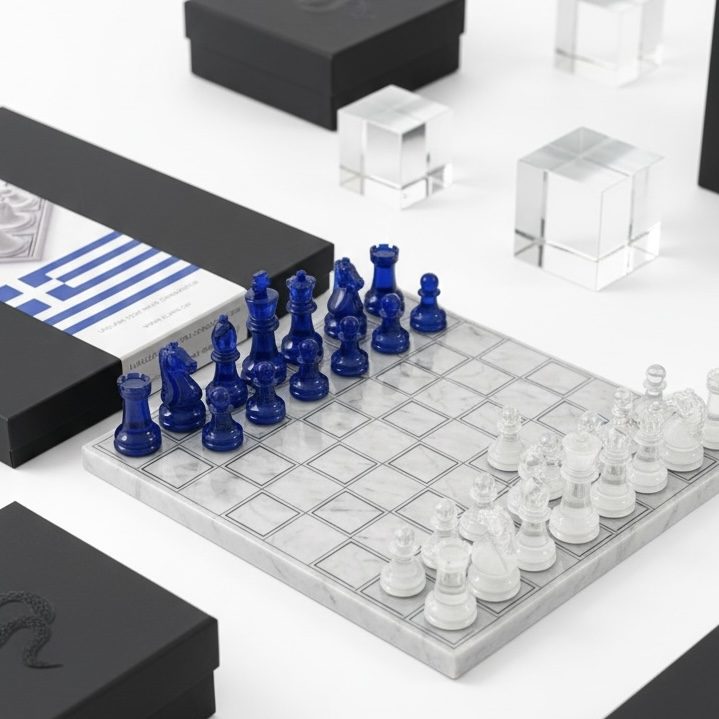 ΣΚΑΚΙ / GREECE / BLUE & WHITE / MARBLE GRID - Image 4
