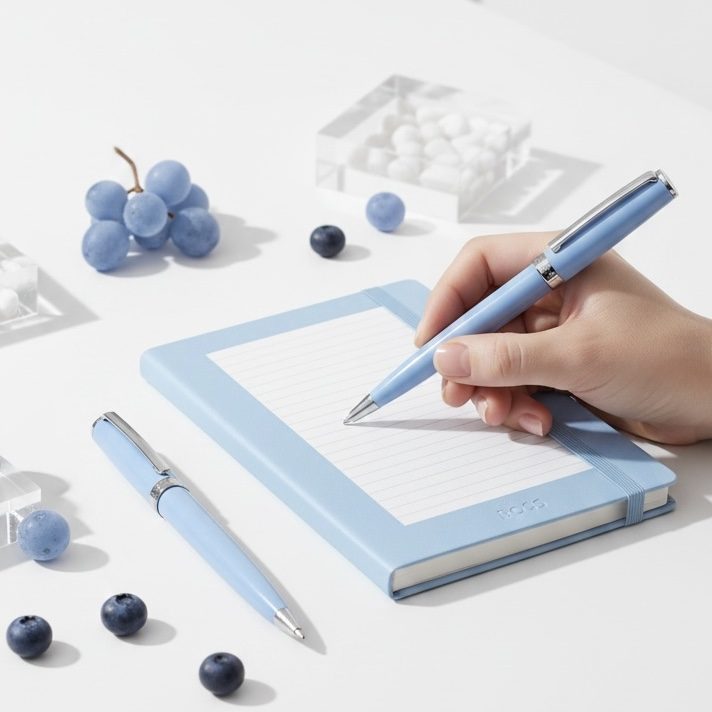 GIFT SET | ΣΤΥΛΟ ΔΙΑΡΚΕΙΑΣ & ΣΗΜΕΙΩΜΑΤΑΡΙΟ Α5 | PASTEL LIGHT BLUE - Image 2
