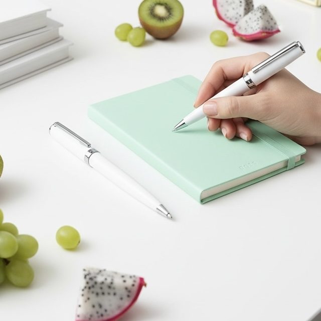 GIFT SET | ΣΤΥΛΟ ΔΙΑΡΚΕΙΑΣ & ΣΗΜΕΙΩΜΑΤΑΡΙΟ Α5 | PASTEL LIGHT GREEN - Image 4