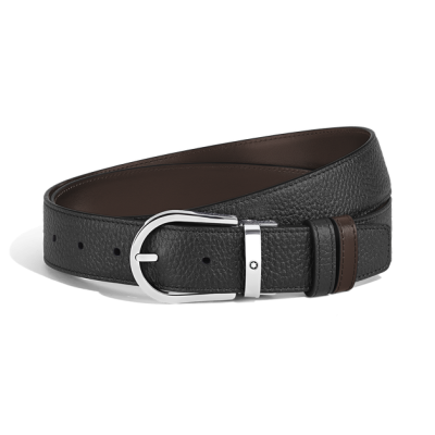 ΖΩΝΗ / HORSESHOE 35 MM REVERSIBLE BELT IN GRAINED LEATHER