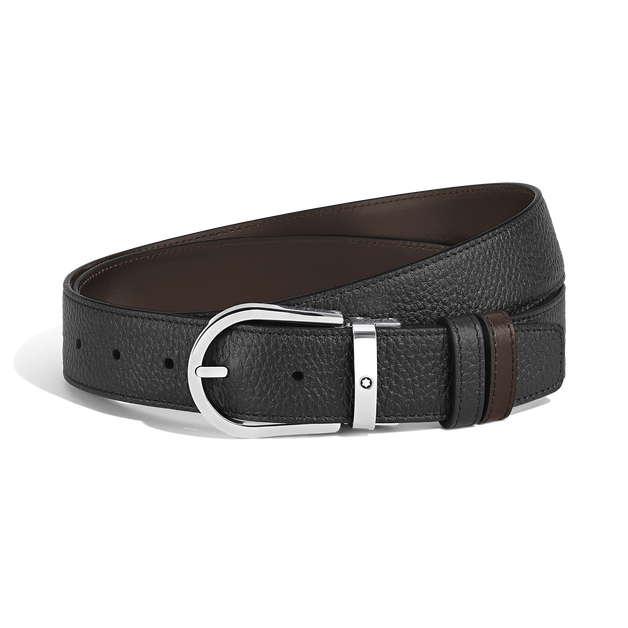 ΖΩΝΗ / HORSESHOE 35 MM REVERSIBLE BELT IN GRAINED LEATHER