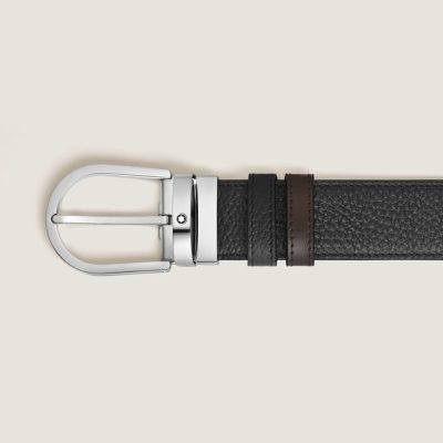 ΖΩΝΗ / HORSESHOE 35 MM REVERSIBLE BELT IN GRAINED LEATHER