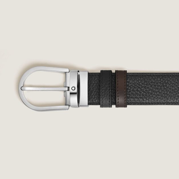 ΖΩΝΗ / HORSESHOE 35 MM REVERSIBLE BELT IN GRAINED LEATHER - Image 2