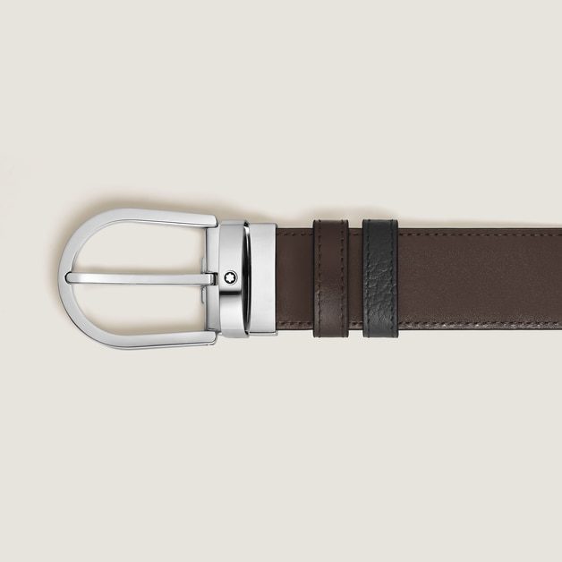 ΖΩΝΗ / HORSESHOE 35 MM REVERSIBLE BELT IN GRAINED LEATHER - Image 3