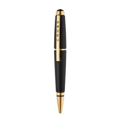 ROLLERBALL / Edge™ Matte Black Lacquer with Gold PVD Appointments Selectip® Rollerball Pen