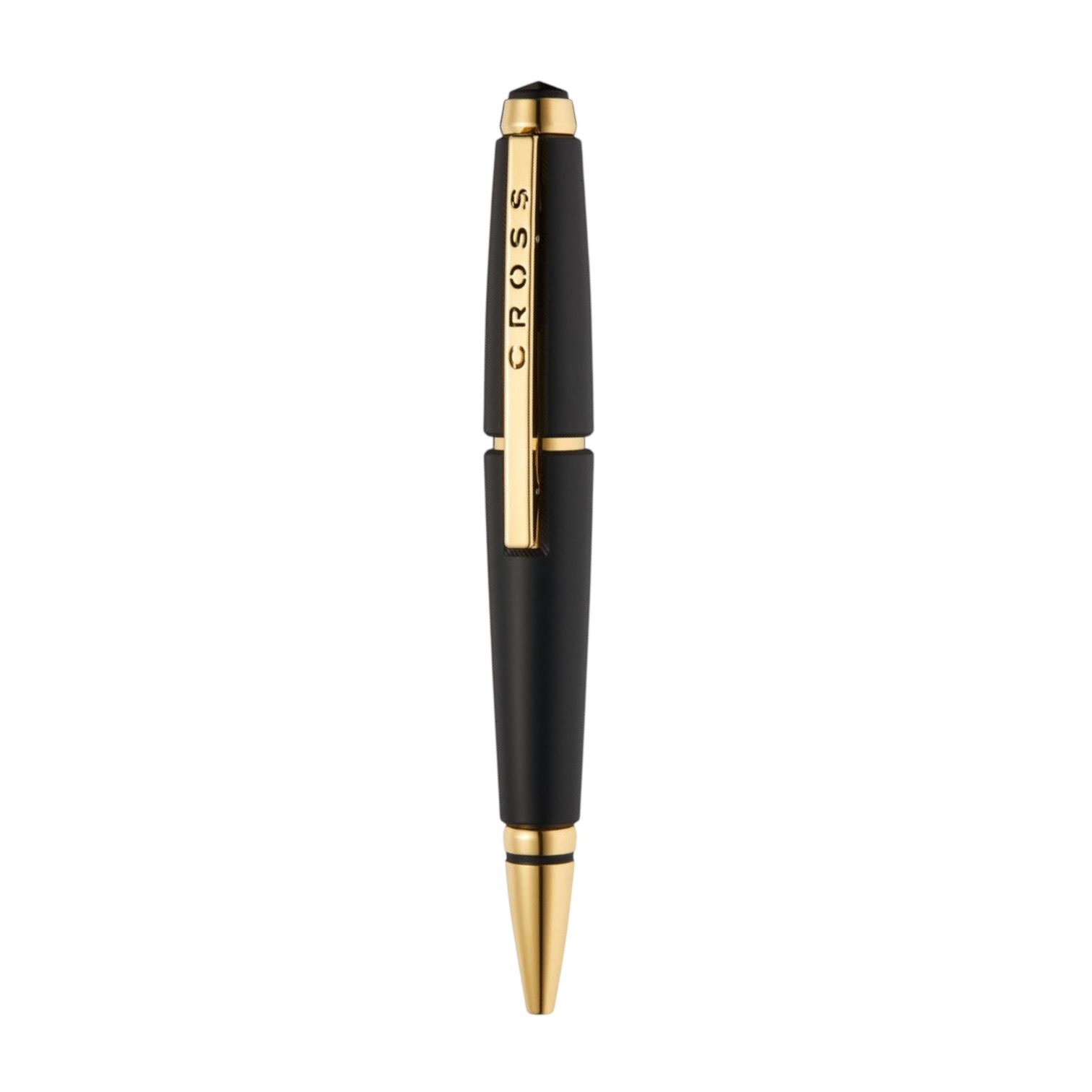 ROLLERBALL / Edge™ Matte Black Lacquer with Gold PVD Appointments Selectip® Rollerball Pen